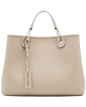 Emporio Armani Logo Strap Tote Bag - Natural