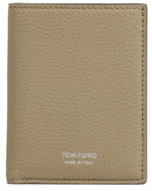 Tom Ford Logo Printed Bi-Fold Wallet - Natural