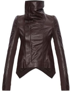 Rick Owens Naska Leather Biker Jacket - Brown