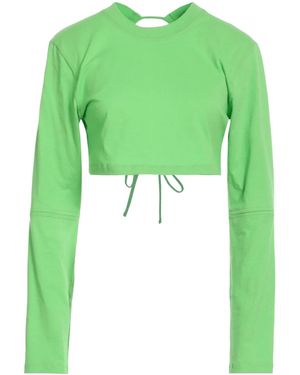 Jacquemus Solid Color Crop Tops - Green