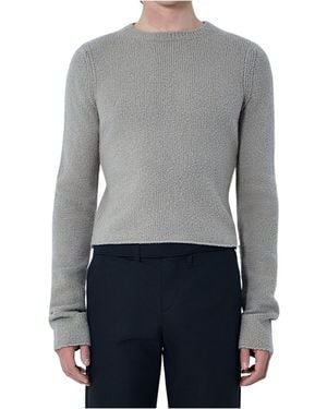 Rier Crew Neck Knit Sweater - Gray