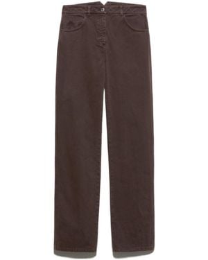 MAX&Co. Straight-Leg Cotton-Drill Pants - Brown