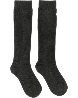 Brunello Cucinelli Sparkling Ribbed Socks - Black