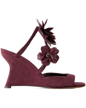 Zimmermann Suede Wedge Sandals - Purple