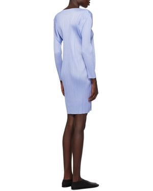 Pleats Please Issey Miyake Monthly Colours August Pleated Dress - Blue