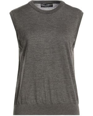Dolce & Gabbana Sleeveless Sweaters - Gray