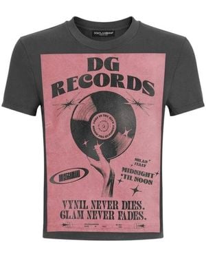 Dolce & Gabbana Graphic Printed Crewneck T-Shirt - Pink