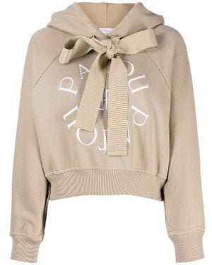 Patou Bow-Detailed Logo Hoodie - Natural