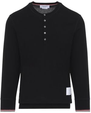 Thom Browne Rwb Striped Knitted Top - Blue