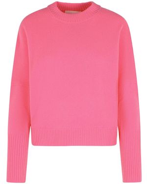 Closed Ribbed Crew Neck Jumper - Pink