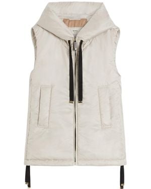 Max Mara The Cube Greengo Zip-Up Hooded Gilet - White