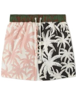 Palm Angels Palms Patchwork Drawstring Swim Shorts - Multicolour