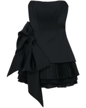 McQueen Strapless Side Bow Mini Dress - Black