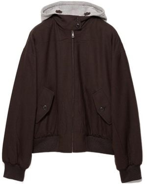 Prada Hooded Rush Stitch Jacket - Brown
