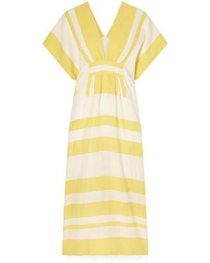 lemlem Striped Cotton-Blend Maxi Dress - Yellow