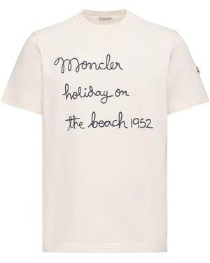 Moncler Embroidered Cotton T-Shirt - White