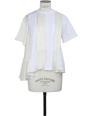 Sacai Panelled Crewneck T-Shirt - White