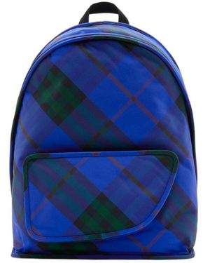 Burberry Vintage Check-Print Shield Backpack - Blue