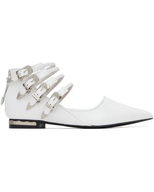 Toga Polido Multi Strap Ballerina Flats - White