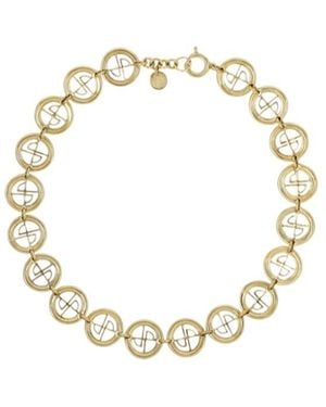Patou Jp Coin Collar Necklace - Metallic
