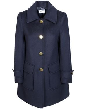 P.A.R.O.S.H. Button-Up Wool Coat - Blue