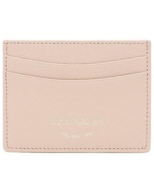 Emporio Armani Grained Leather Card Holder - Natural