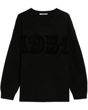 Max Mara Fido Crewneck Straight Hem Jumper - Black