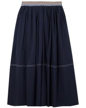Veronica Beard Evelina Pleated Skirt - Blue
