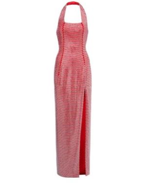 Area Crystal-Embellished Halterneck Gown - Pink