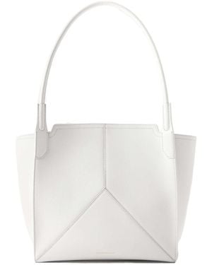Victoria Beckham Soft Mini Metallic Leather Tote - White