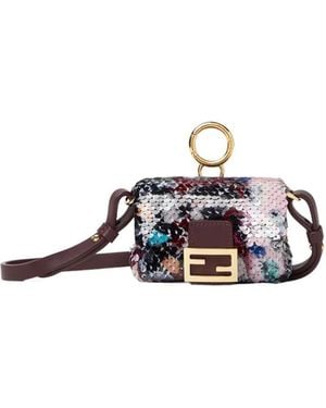 Fendi Nano Baguette Keyring Bag - White