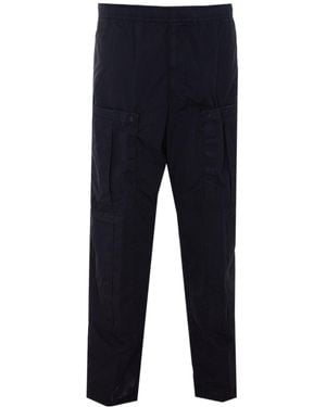 Stone Island Elastic Waist Cargo Trousers - Blue