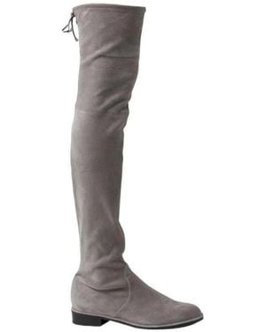 Stuart Weitzman Lowland Round-Head Over-The-Knee Boots - White