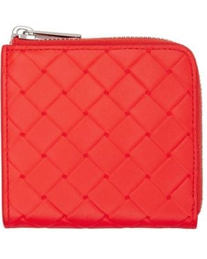 Bottega Veneta Intrecciato Wallet - Red