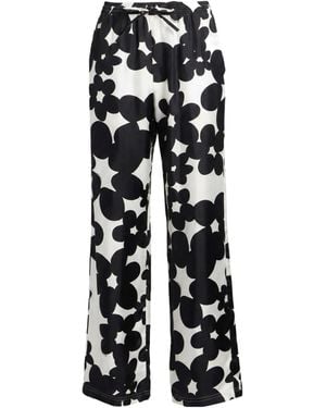 Marni Floralprinted Satin Loungewear Pants - White