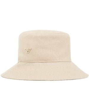 Emporio Armani Logo Appliqué Bucket Hat - White