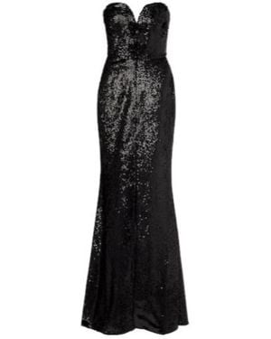 Elie Saab Sequined Strapless Silk-Blend Gown - Black