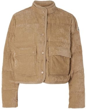 Moncler Essarts Ricrac-Trimmed Quilted Down Jacket - Natural