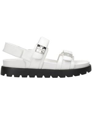 Tory Burch Logo Strap Sandals - White