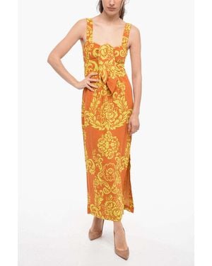 ALÉMAIS Alby Floral-Print Midi Dress - Orange