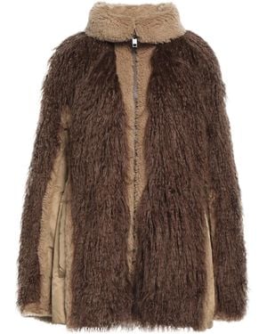 DIESEL Two-Tone Teddy Fleece Coat - Brown