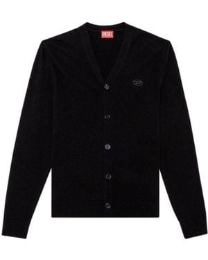 DIESEL K-Zannis V-Neck Knitted Cardigan - Black