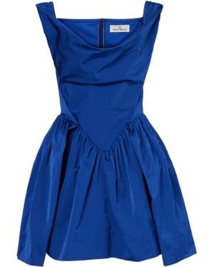 Vivienne Westwood Mini Sunday Draped Cocktail Dress - Blue