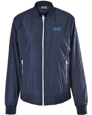 EA7 Logo Zipper Casual Jacket - Blue