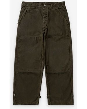 A.PRESSE Double Knee Wide-Leg Cargo Trousers - Green