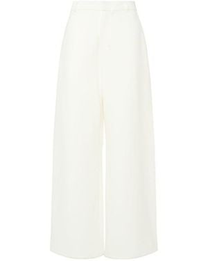 Max Mara Merlot Jersey Wide Leg Trousers - White