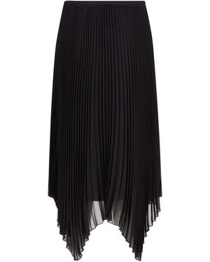 Valentino Asymmetric Pleated Skirt - Black