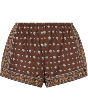 Doen Printed Cotton Shorts - Brown