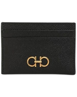 Ferragamo Leather Card Holder - Black