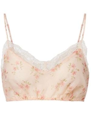 Simone Rocha Floral Lace-Trimmed Bra Top - Natural